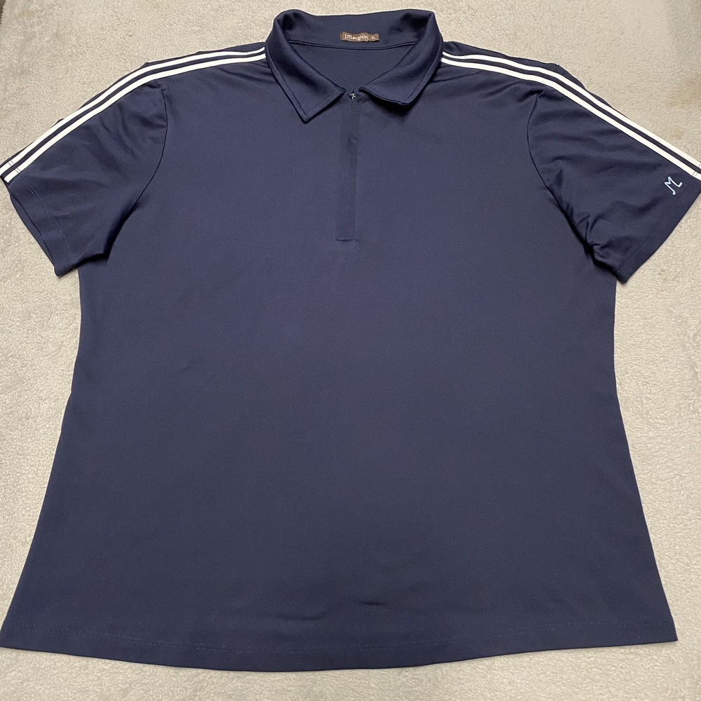 J McLaughlin Polo Womens XL Navy‎ Blue 1/4 Zip Performance Preppy Golf Tennis